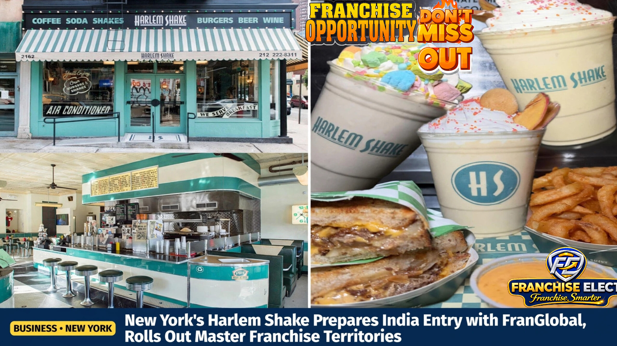 Harlem Shake Burger and Shakes premium milkshakes, burgers and curly fries - US cult favourite burger brand entering India