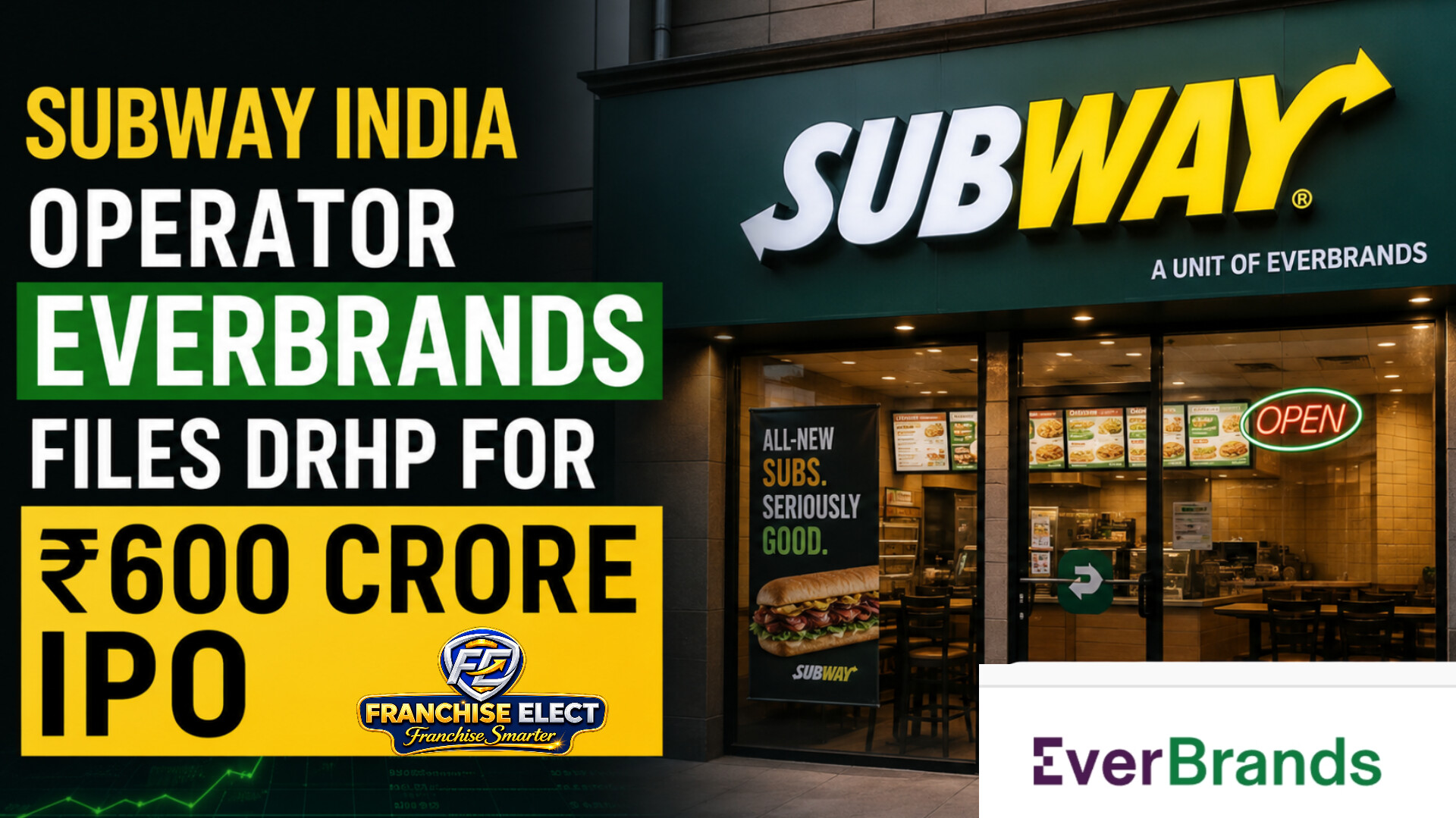 Subway India operator Everbrands files DRHP for ₹600 crore IPO
